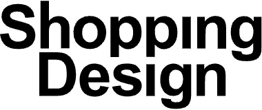 Shopping Design 的 Logo,透明底上顯示著黑字 Shopping Design 字樣
