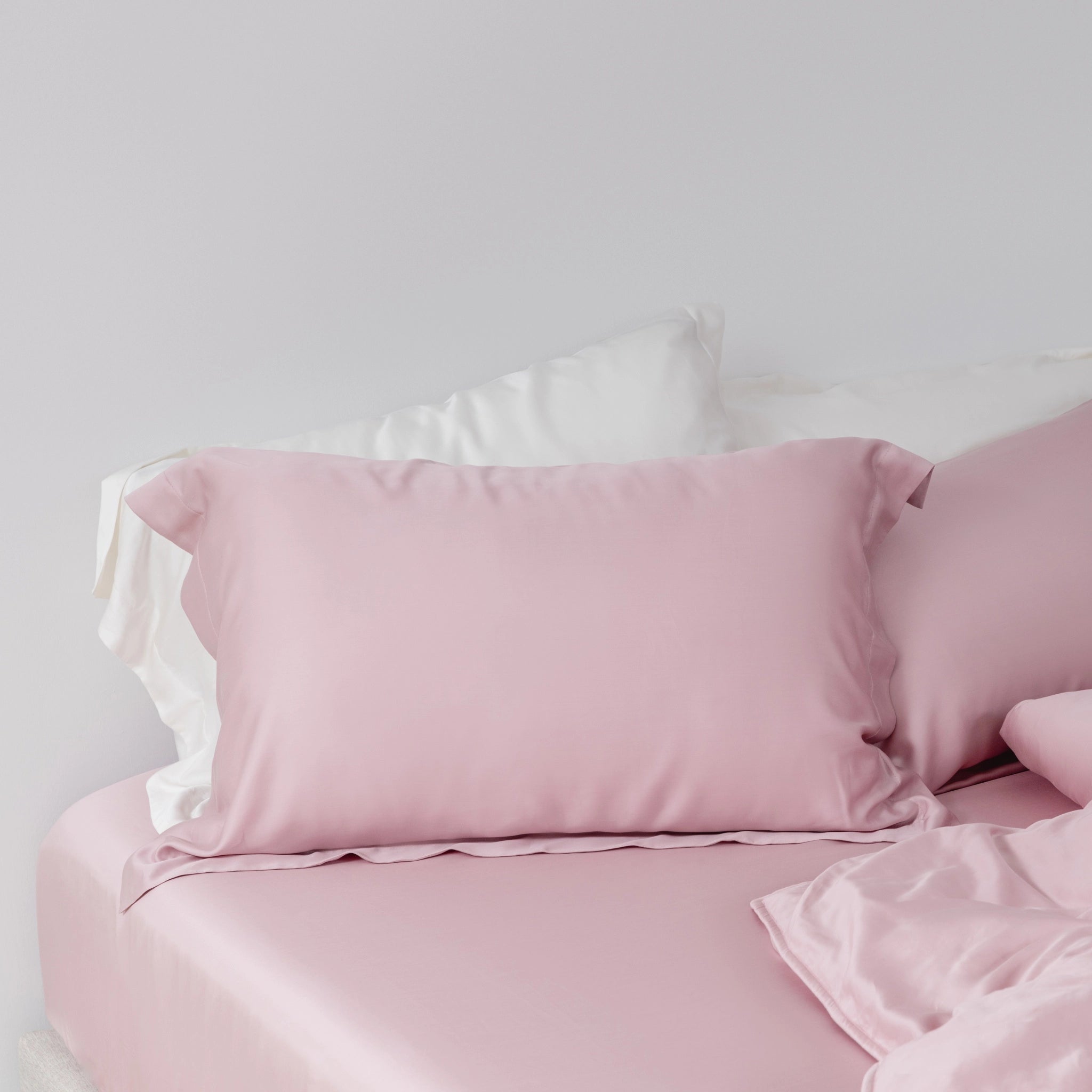 80 支天絲™ 寢具組（床包+枕套）產品照 - 野玫粉 Rosy Pink - 5
